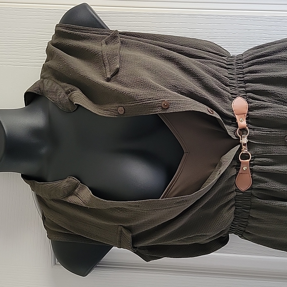 Army green summer dress - Picture 4 of 11